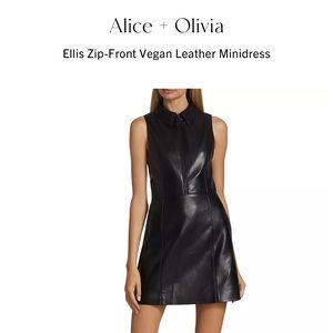Alice + Olivia
Ellis Zip-Front Vegan Leather Minidress 6